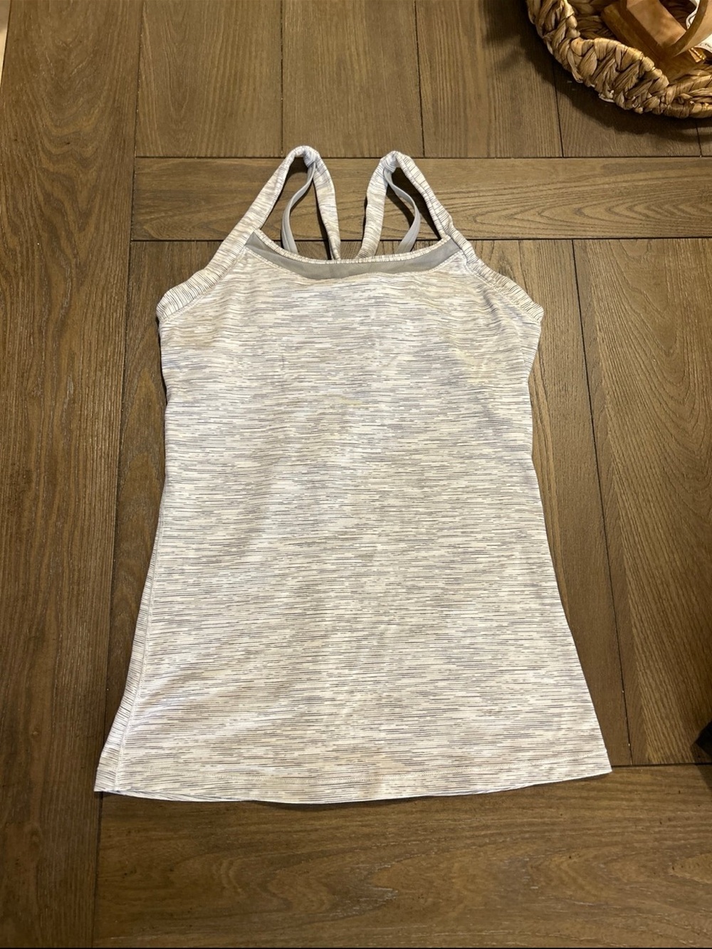 lululemon athletica Heathered Light Gray Double-Strap Tank